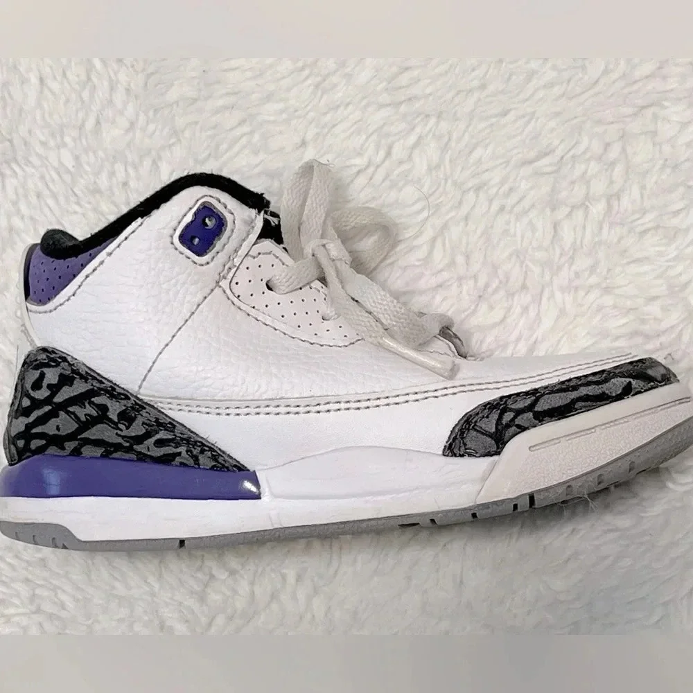 Nike Air Jordan 3 Retro TD Dark Iris size 10C miniature version Jordan 3 release